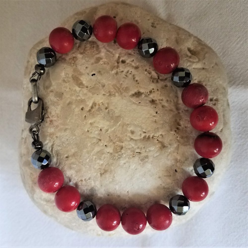 Men's Bracelet semi-precious gemstones 8.5 inches